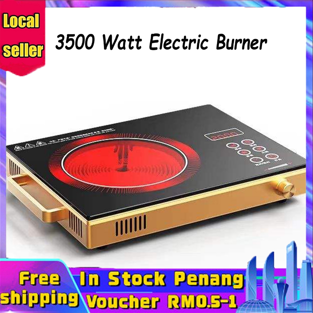 3500 Watt Electric Burner Ceramic Hot Plate Infrared Cooktop with 4 Hours Timer