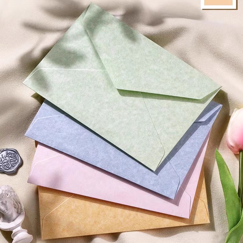 Kawaii Macaron Envelopes 250g Thick Paper Envelopes Seal Stickers DIY Christmas New Year Gifts Wrap Stickers Wedding Party Invitations Cards Cover Envelopes for Letters Stationery