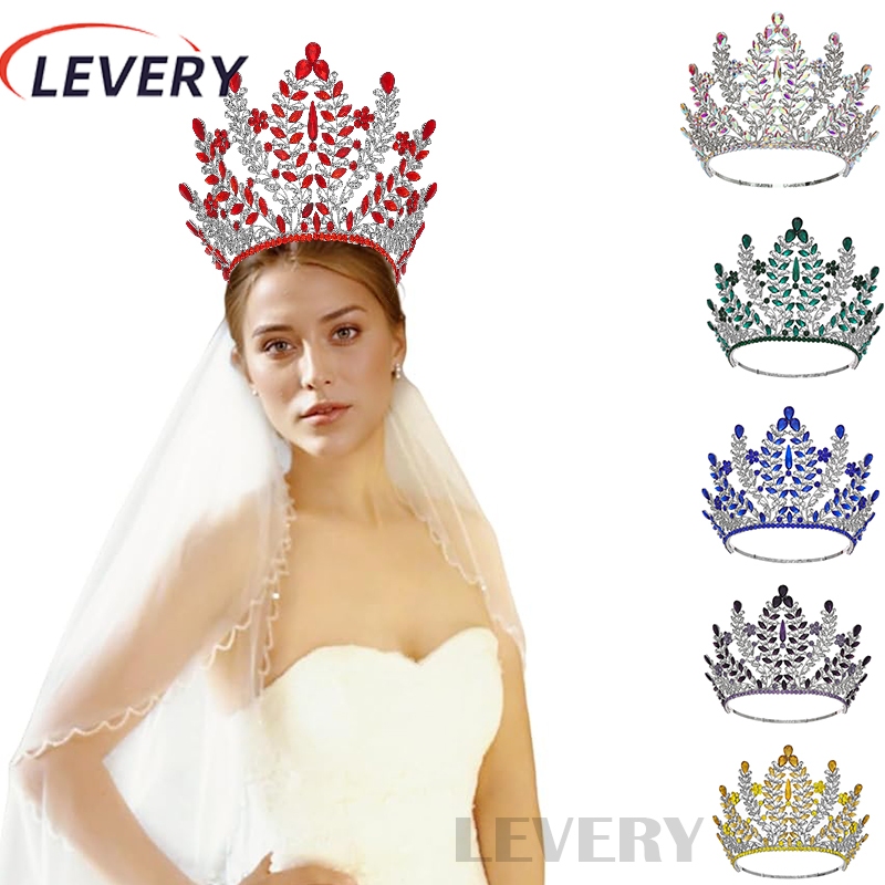 Levery 2024 New Adjustable Royal Queen Wedding Crown for Women Pageant Hair Jewelry Accessories
