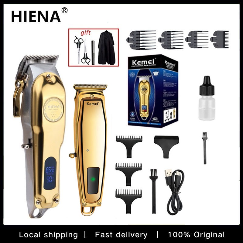 HIENA USB Rechargeable Hair Trimmer Beard Trimmer Body Face Hair Clipper Electric Hair Cutting Machine Haircut For Men Grooming Razor