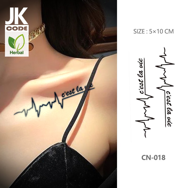 Temporary Tattoo French Sentence This Is Life Herbal Tattoo Sticker Male Female Fashion Cosmetics [JK code]