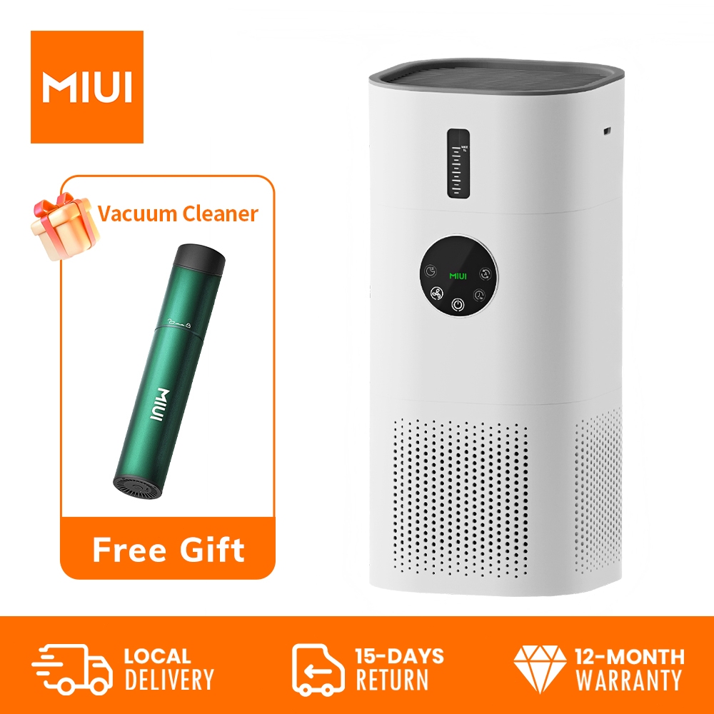 MIUI 2-in-1 Smart Air Purifier with Humidifier Combo for Home Allergies and Pets Hair, 25dB Filtration System Cleaner Odor Eliminators, Remove 99.97% Smoke Dust Mold Pollen