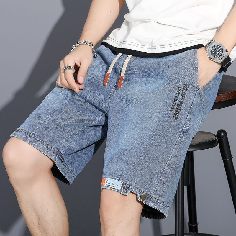 Men's denim shorts are fashionable, loose, casual, handsome, versatile and versatile, trendy brand high-quality men's clothing