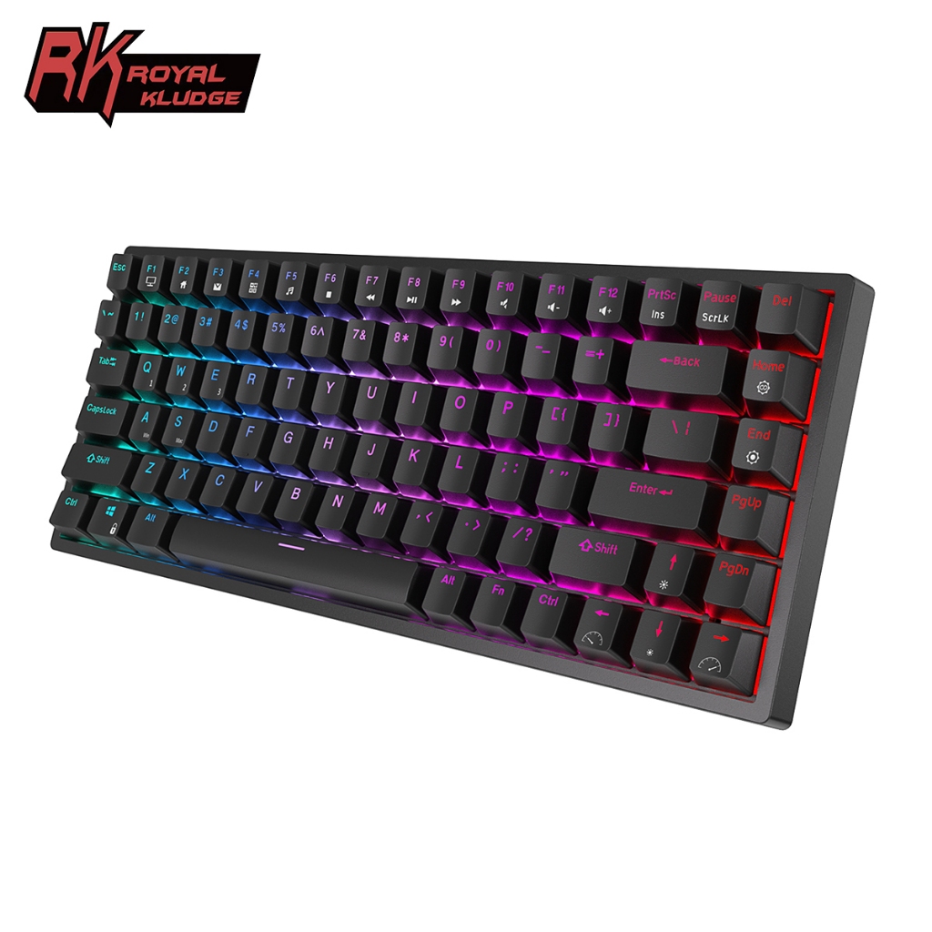 Royal Kludge RK84 Tri-Mode Hotswappable RGB Backlit Bluetooth 2.4G 84Key 80% Keyboard Mechanical Keyboard RK84 RK857