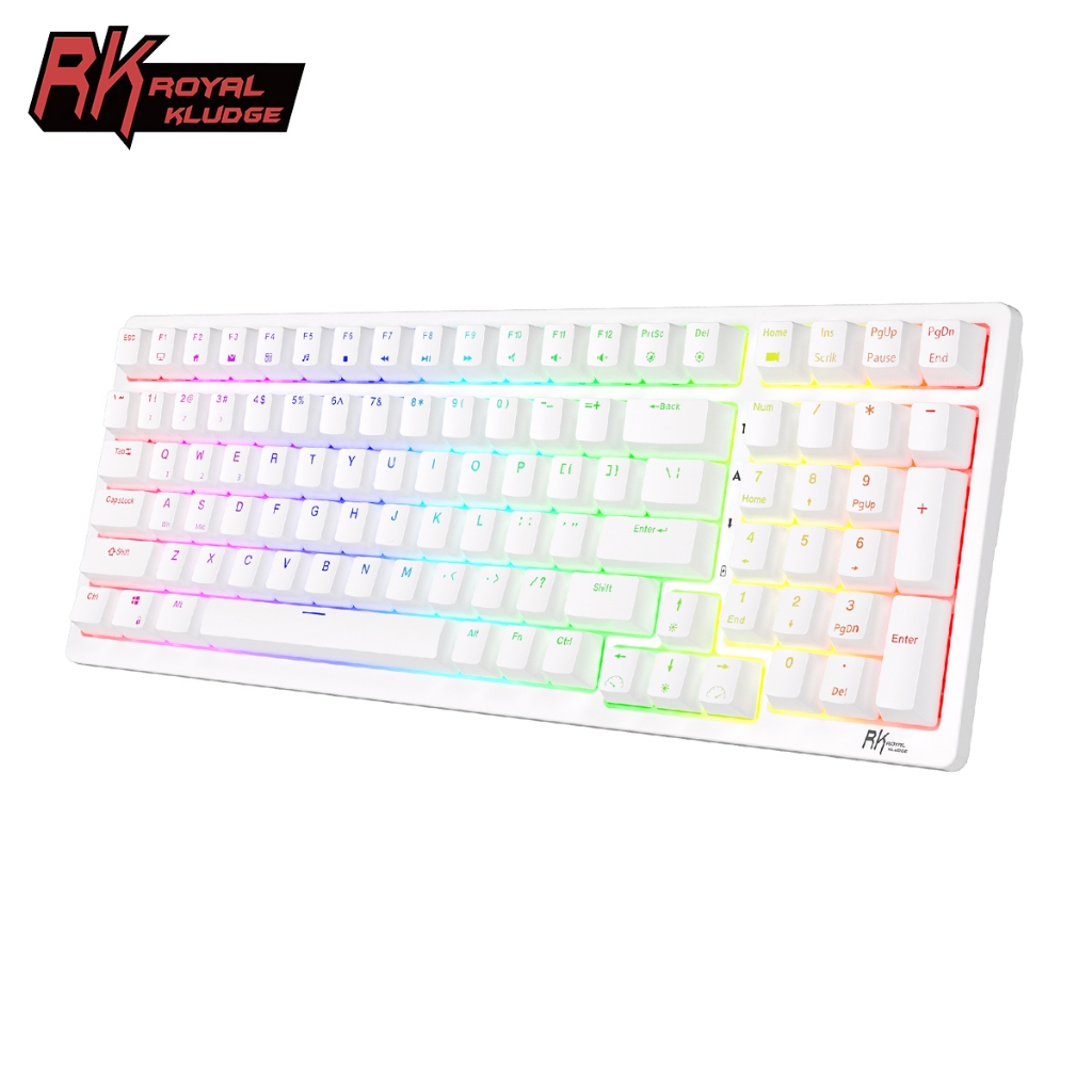 Royal Kludge RK98 Hot-swappable Wireless Mechanical Keyboard with 98keys RGB Backlit Tri-mode Bluetooth 2.4G Wired