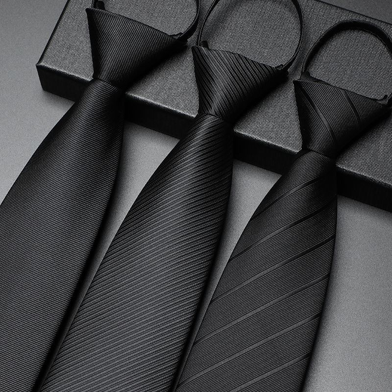 Black Tie Men's  Formal Tie Zipper Nectie Accessories  Suit  Hand Tie