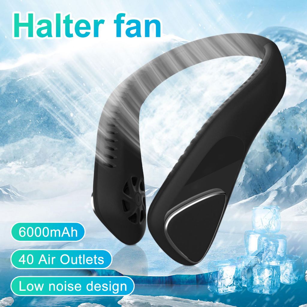 【Arrived 2 days🚚】風扇 Neck Fan  Portable Neck Fan  Hands Free 6000mah Battery Mini Fan Usb Rechargeable 360 Degree Neckline Fan Surround The Air Outlet 挂脖小风扇