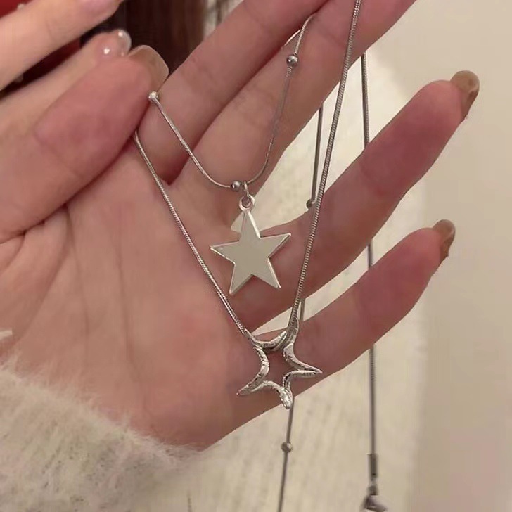JOJO COCO Y2k Punk Style Star Pendant Titanium Steel Necklace Unisex