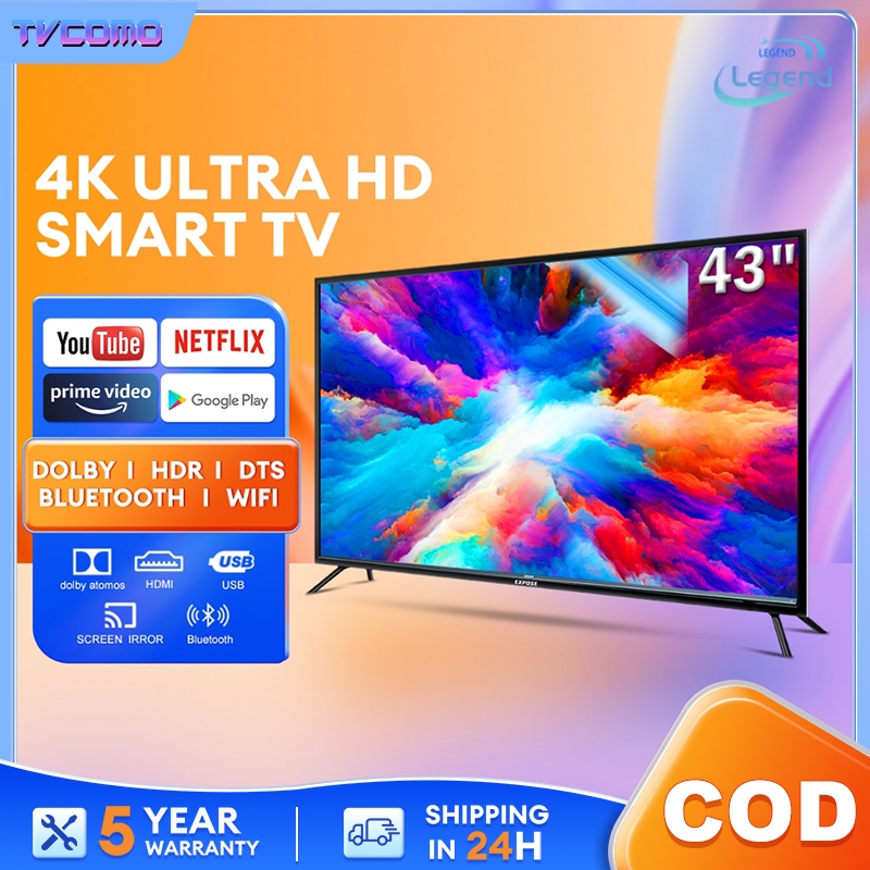 Smart TV 43 inch HD LED With Android TV built-in WiFi Netflix YouTube Dolby Vision Dolby Audio Smart TV