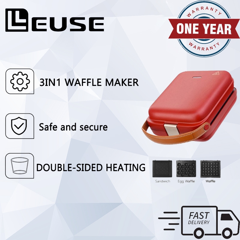 LEUSE 2 in 1 Electric Sandwich Maker Waffle Maker Breakfast Maker Toaster Maker Panini Maker