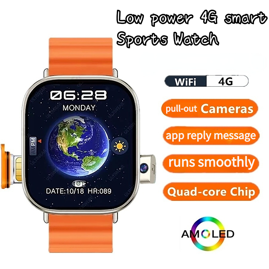 4G Smart Watch Kids With Sim Card Low power 4G smart call sports watch  Bluetooth waterproof  Woman  Men Watch  Heart Rate Blood Pressure Fitness Tracker Smart Watch