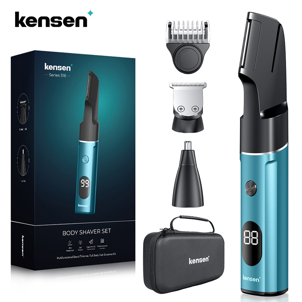 Kensen Body Hair Trimmer Electric Groin Trimmer Private Part Shaver Hair Removal Hair Cutting Tool Multi-Directional Shaving In Sensitive Areas Waterproof Hair Clipper with Travel