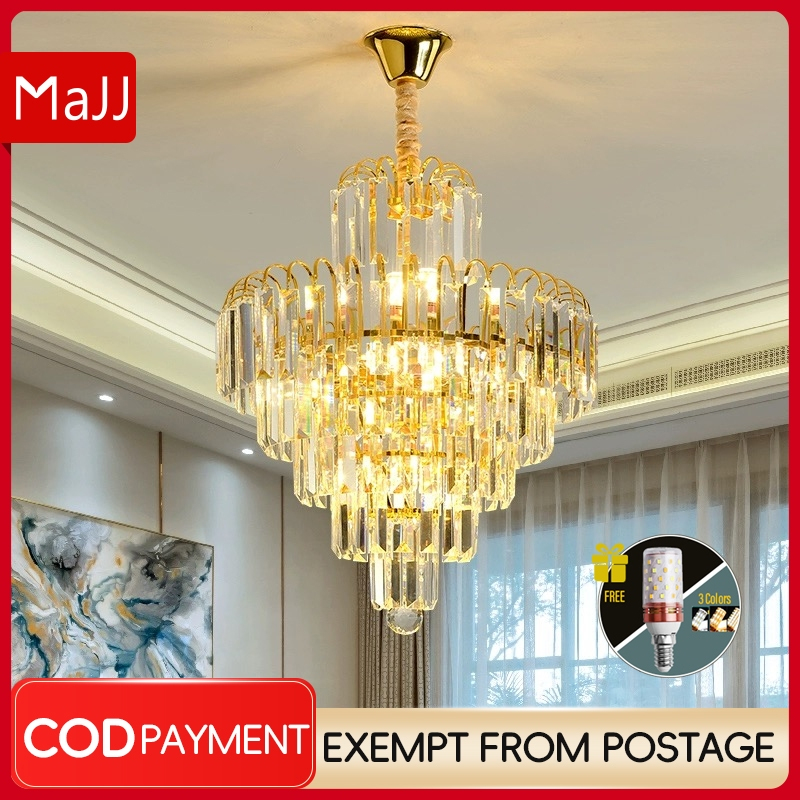 crystal chandelier LED living room decorative pedant light bedroom restaurant high ceiling lamp 22