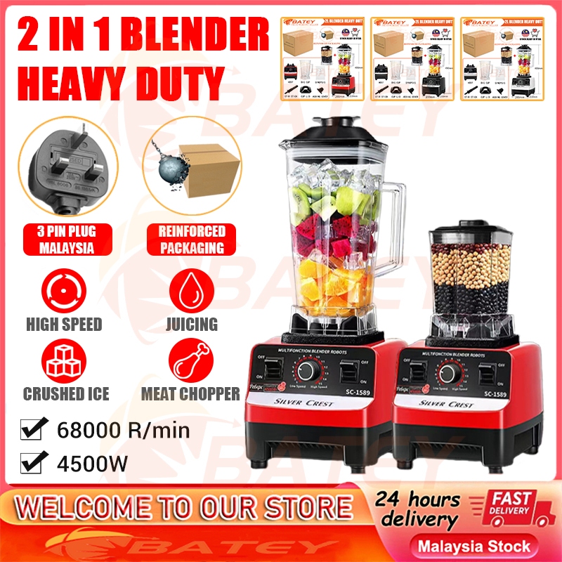 「Stock Ready in M’sia」Heavy Duty 2L Blender High Power Food Processor Ice Smoothie Fruit Electric Blender Machine