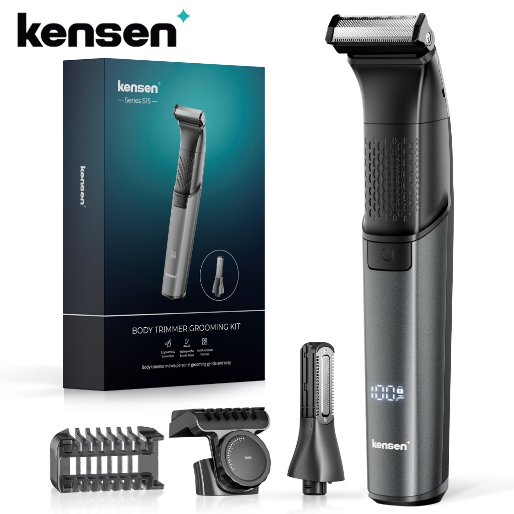 Kensen Electric Beard Trimmer Shaver Waterproof Groin Pubic Hair Removal Private Part Hair Trimmer Multifunctional Body Trimmer Man Razor Grooming Set