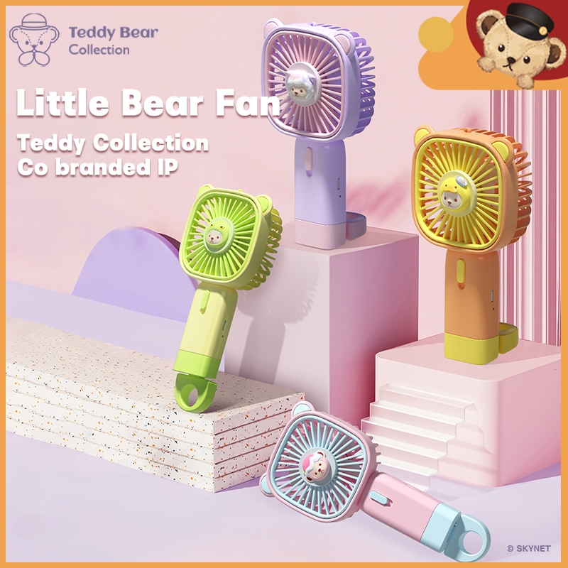 Teddy Bear Collection Cartoon kipas Mini Fan USB Rechargeable Portable Hand Fan With Battery (800mAh) kipas angin kipas berdiri