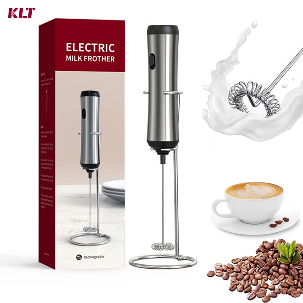 Cliton Electric Milk Frother with Stand Efficient Mixing Food Grade Material Mini Blender For Coffee Frappe Latte Matcha Hot Chocolate