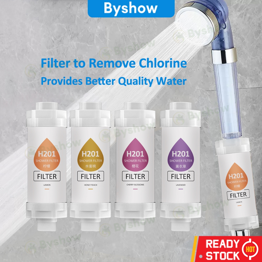 【Byshow】H201 Vitamin Fragrance element Shower Filter Shower Head Filter purifier Scented Bathing Anti-scaling water Filter aqua flows shower filter Beautify Skin Dechlorination Residual Chlorine Removal Bathroom Accessories 花洒过滤器 过滤花洒
