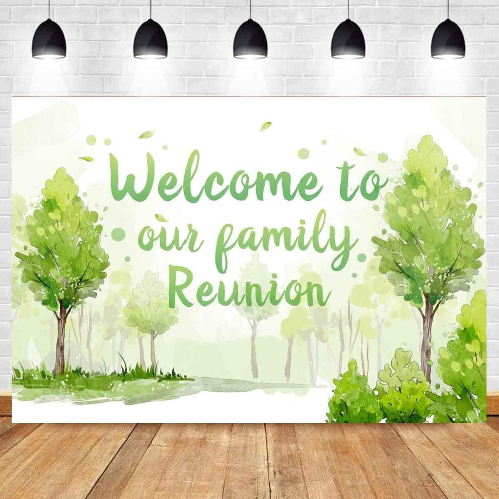 Family Tree Reunion Backdrop for Family Reunion Party Decorations banner Family Green Tree Theme Party Banner Props Decorative Photography Background