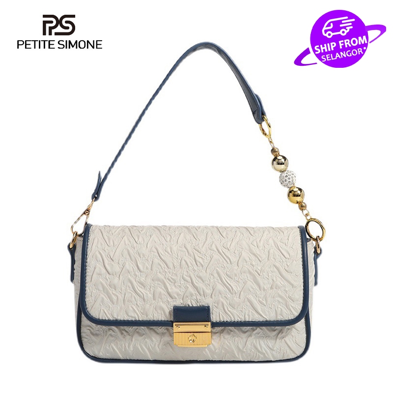 PETITE SIMONE Light Luxury Handbag Women Fashion Simple Beaded Chain Shoulder Bag