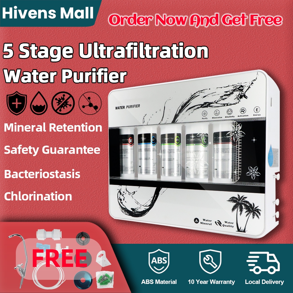 HIVENS HOME 5 Stage Water Filter Penapis Air Alkaline Water Purifier Filter Dispenser Home Drinking Water Purifier System