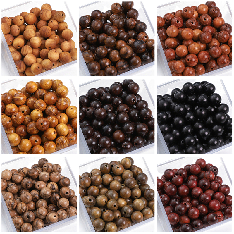 50pcs/bag 8mm Wooden Beads Multi-material High Quality DIY Necklace Bracelet Making Accessories