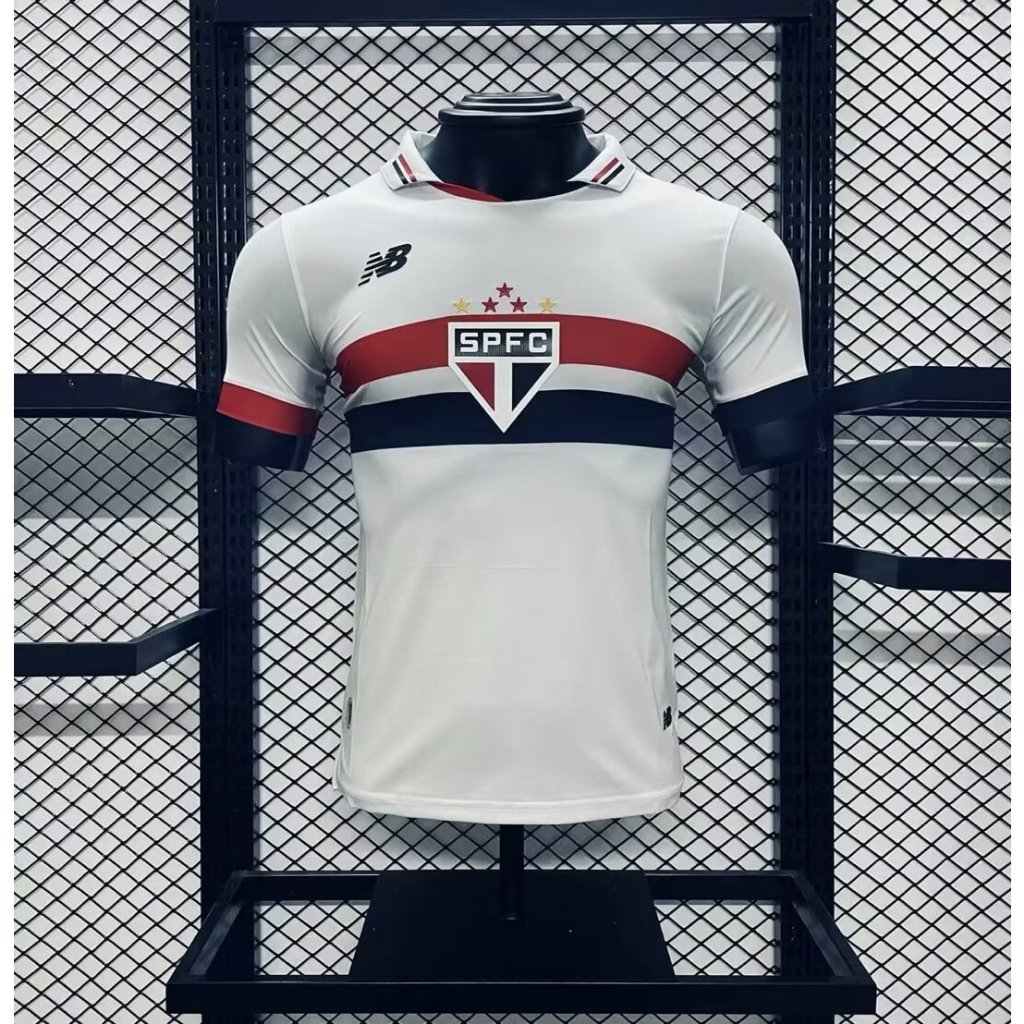 [Player Version] 2324 New Brazilian League Sao Paulo Home Football High Quality Shirt Short Sleeve Top