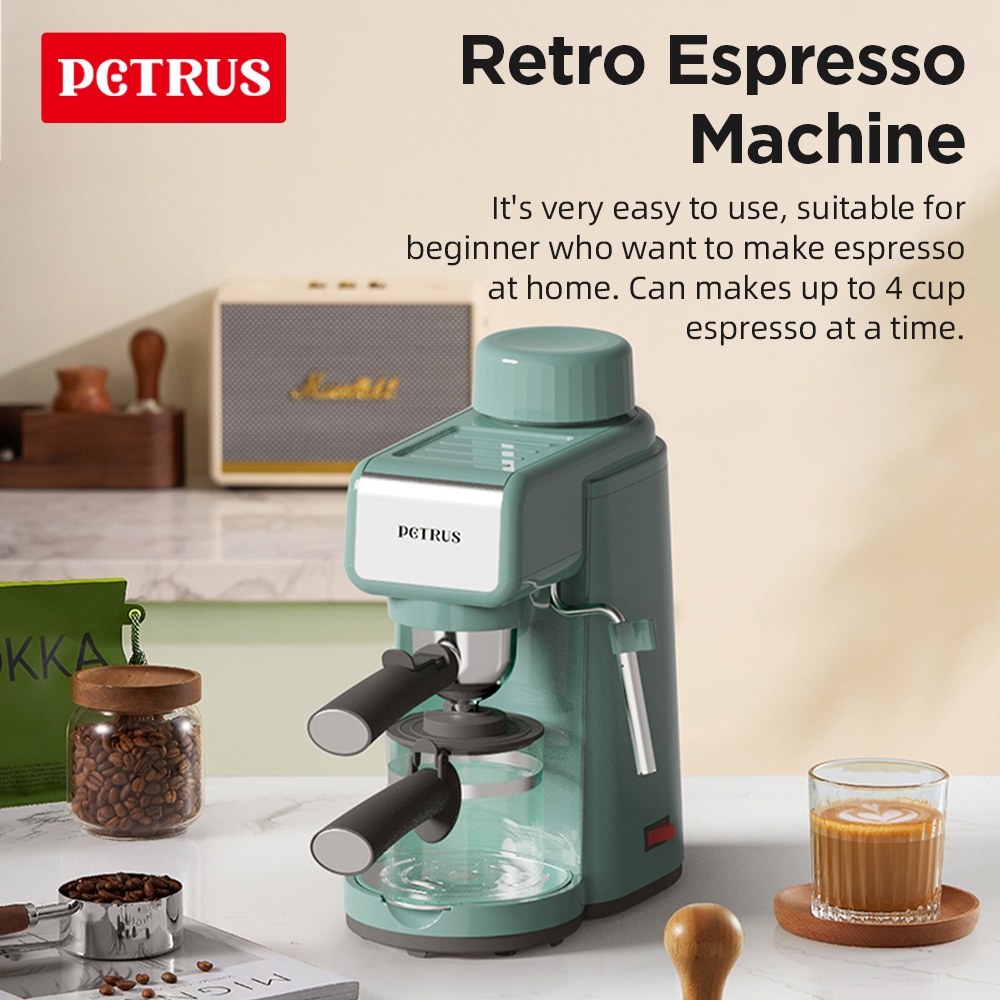 Petrus Coffee Maker Espresso Coffee Machine 5 Bar With Fancy Milk Function For Coffee BeginnerPE2160