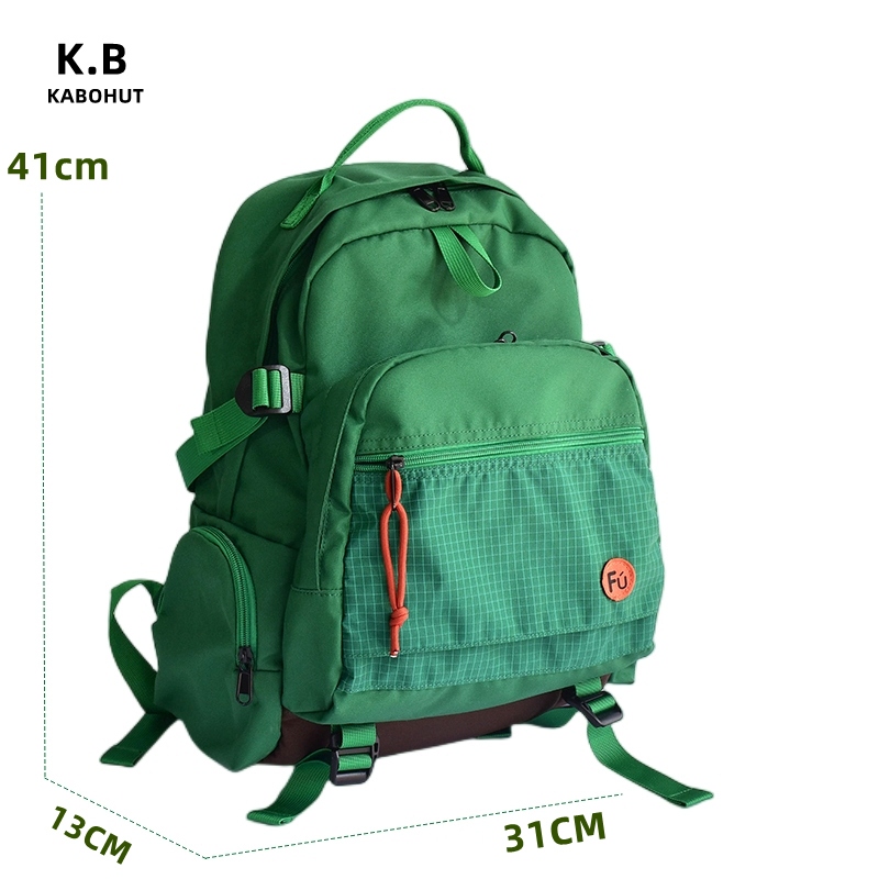 Kabohut Fashion Green Travel Backpack Female 15.6inch Laptop Bag Hiking Lightweight Travel Bag