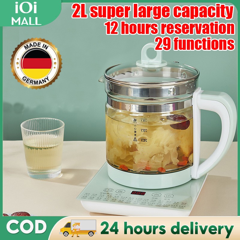 （HOT SALE） 28 Functions Multifunction Health Pot 1.8L Glass Automatic Electric Kitchen Cooker Soup Pot Boiler 养生壶汤锅