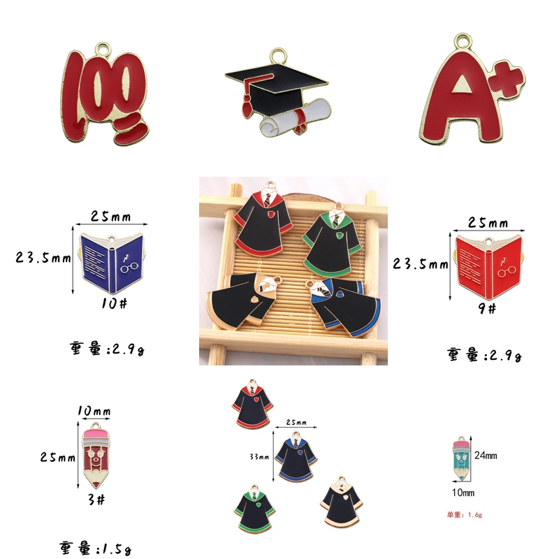 Student Graduation Souvenir, 100, Doctor Hat, Alloy Magic Book, A+, Alloy Decoration Accessories.