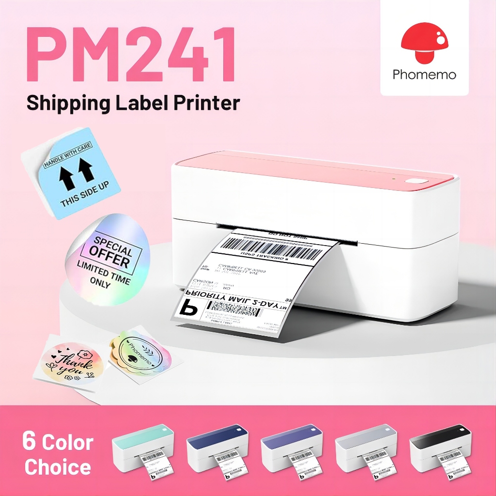 Phomemo 241BT USB + Bluetooth A6 Inkless Thermal Waybill Printer
