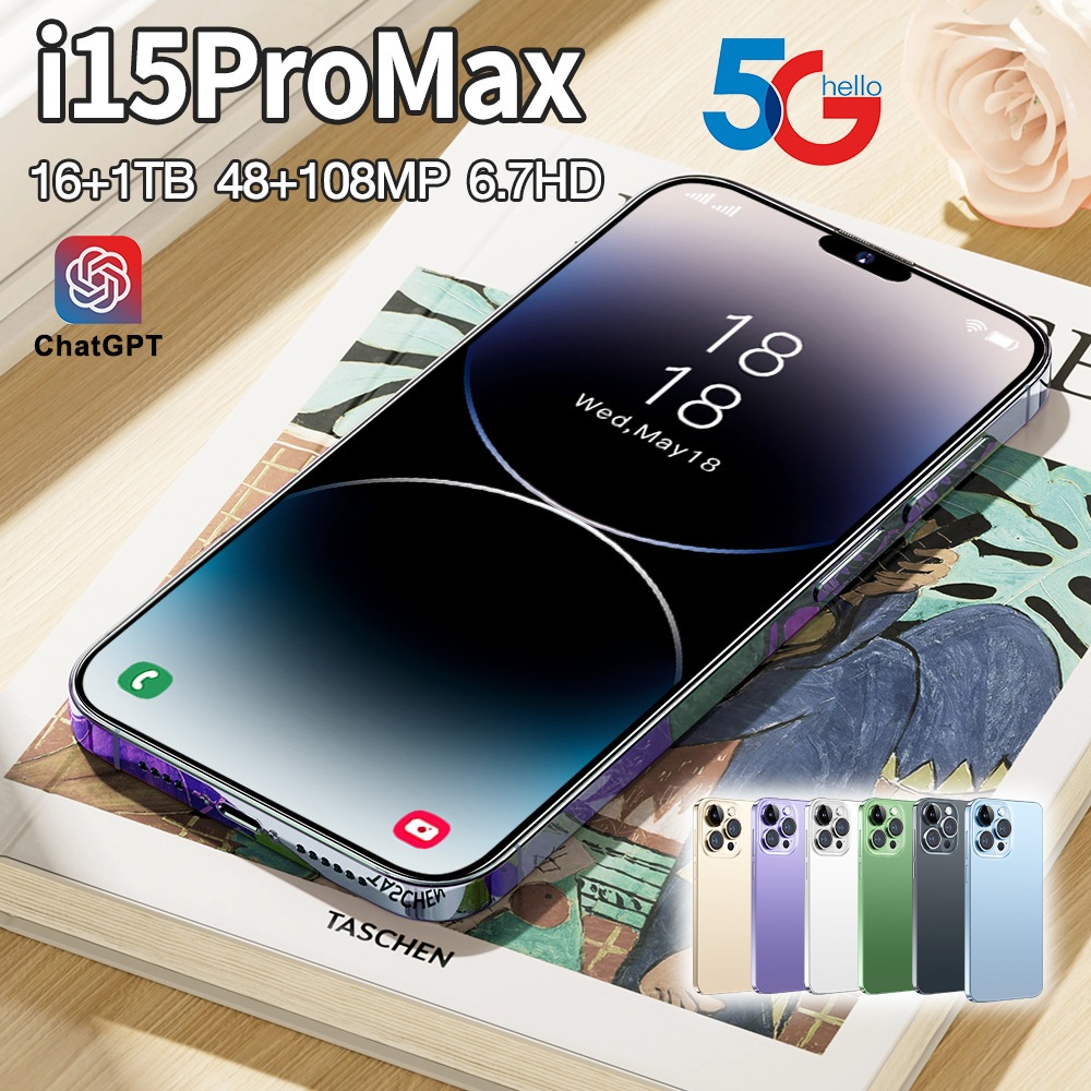 I15 Pro Max 16GB+1TB 6.8-inch Android smartphone 7800mAh wireless internet access Bluetooth 5G affordable smartphone online learning Google gaming phone