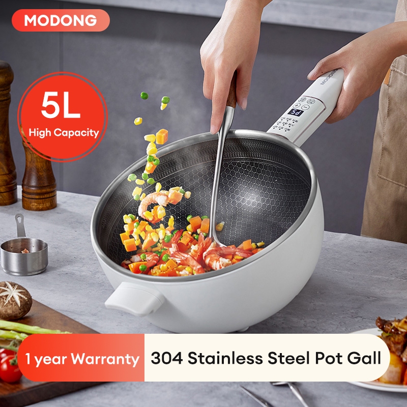 Honeycomb Stainless Steel Electric Frying Pan 5l Household Cooking Non-stick Frying Pan Electric Hot Pot