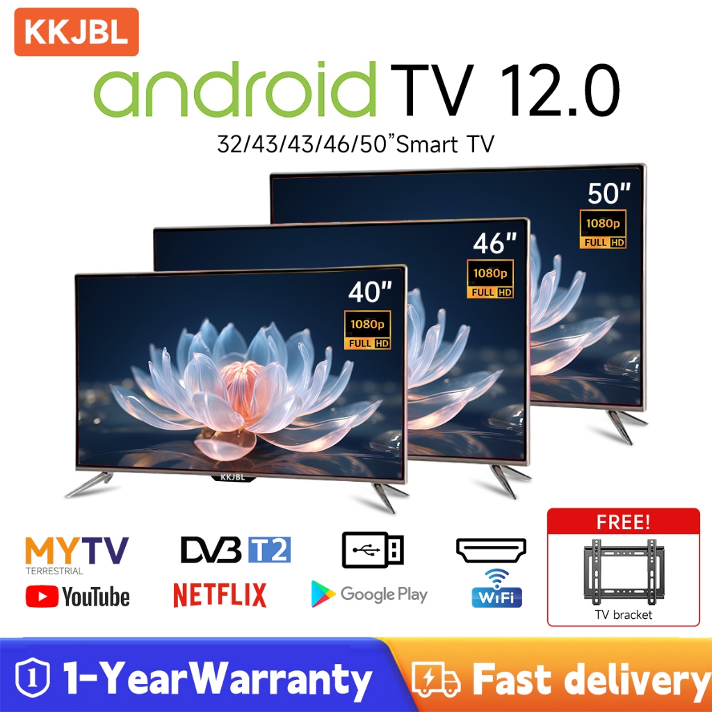 KKKKJBL&JEAANSP_MY Free bracket KKJBL TV  Smart TV 32/40/43/46/50/55 inch LED Television With Android TV / WiFi / YouTube / DVB-T2/MYTV Remote Control