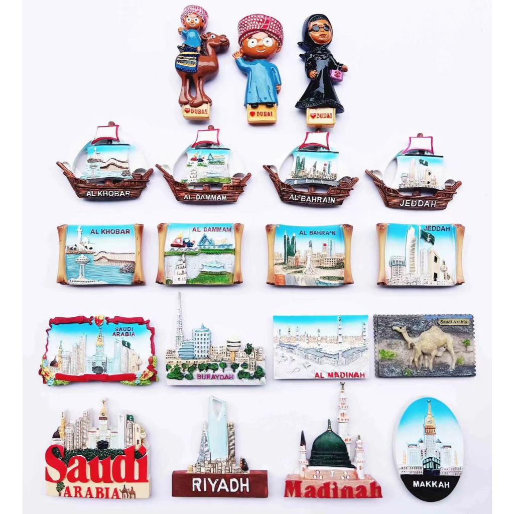 6.21#Middle East Saudi Arabia Dubai Magnet Refrigerator Magnet Travel Creative Decoration Souvenir Magnet Magnet Sheet