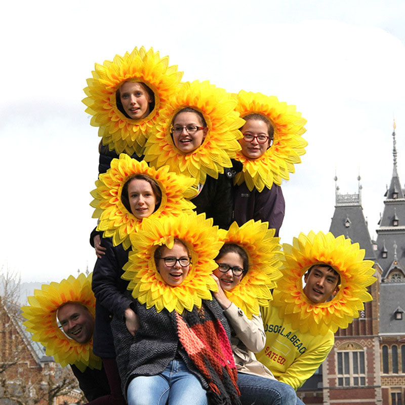 Sunflower Headgear Funny Performance Props Sunflower Costumes For Dance Party Festival Games Kids Adults Accessories