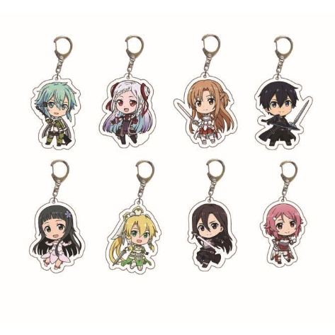 Sword Art Online Merchandise Anime Asuna Kirito Doll Acrylic Keychain