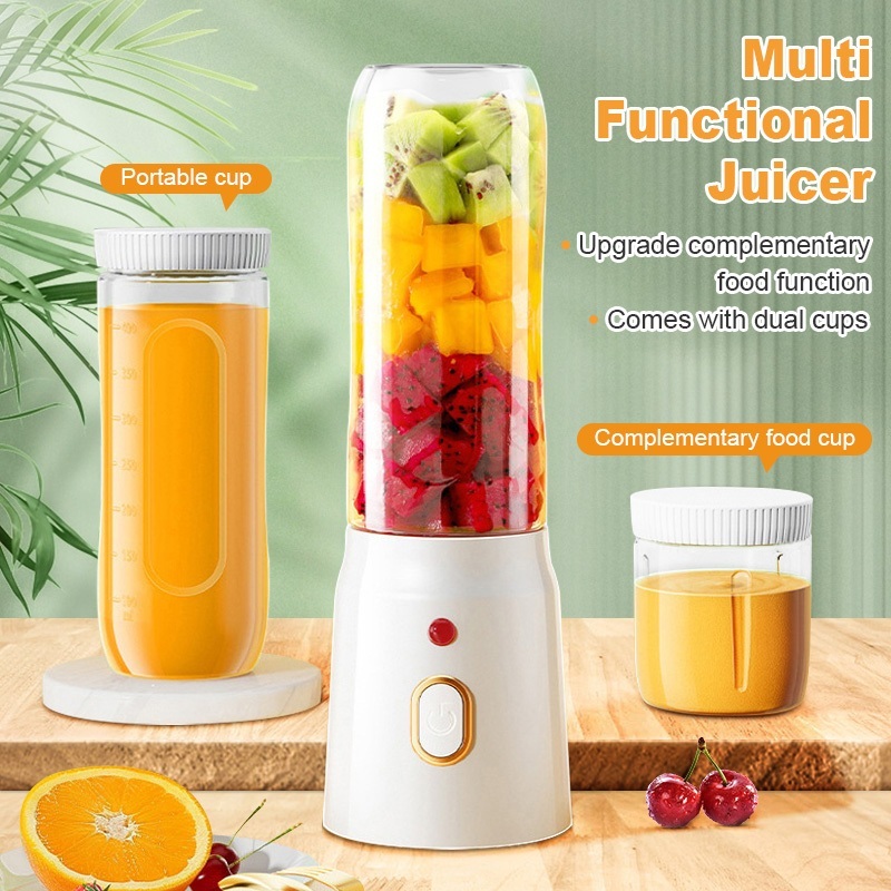 Fruit Juicer Blender Mini Electric Wireless Portable Fruit Juicer Blender USB Charging 6 Blade [Gift Juice Cup] 奶昔 水果 榨汁机