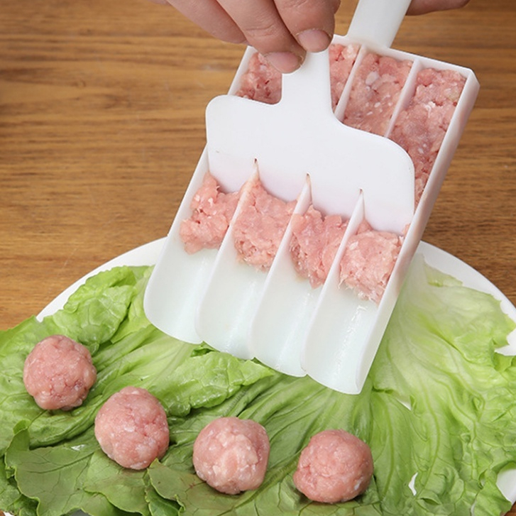 3/4Rows Creative Plastic Meatball Maker Set Fried Fish Beaf Meat Making Balls Mold Kitchen Gadgets Cooking Accessories