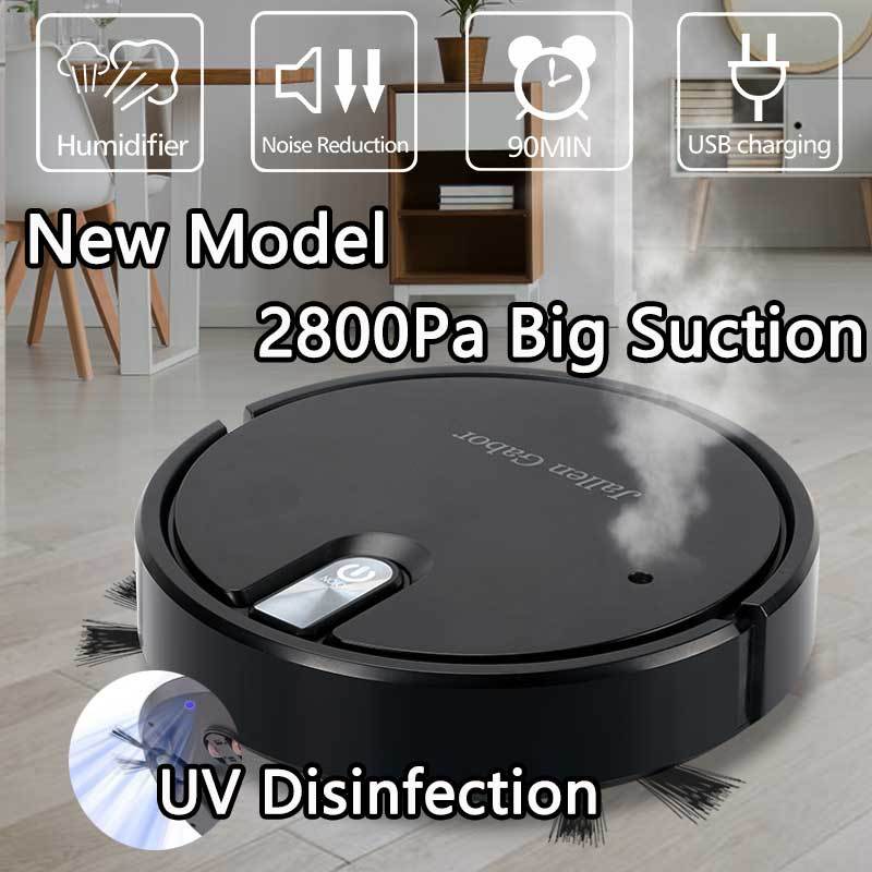 Fully Automatic 3-in-1 Smart Robot Vacuum Cleaner USB Charging Sweeping Robot Dry and Wet Mop UV Disinfection Cleaner