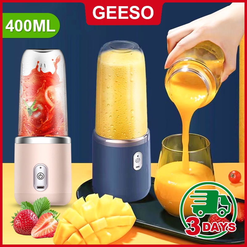 GEESO 400ML Portable Mini Juicer 6 Blades Blender Mixer Wireless USB Charging Fully Automatic Ice Crushing Household 便携式 迷你榨汁机