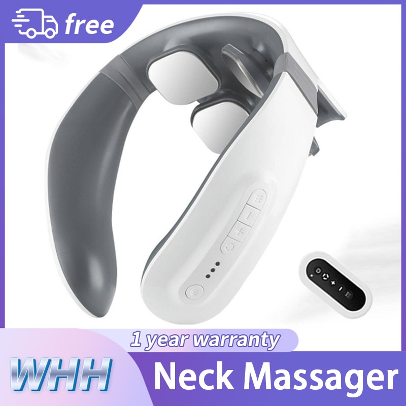 Massager (WHH One Year Warranty) EMS neck massager  multistage heating ,Portable living room electric massager ,white ,Mini massager  pulse neck massager