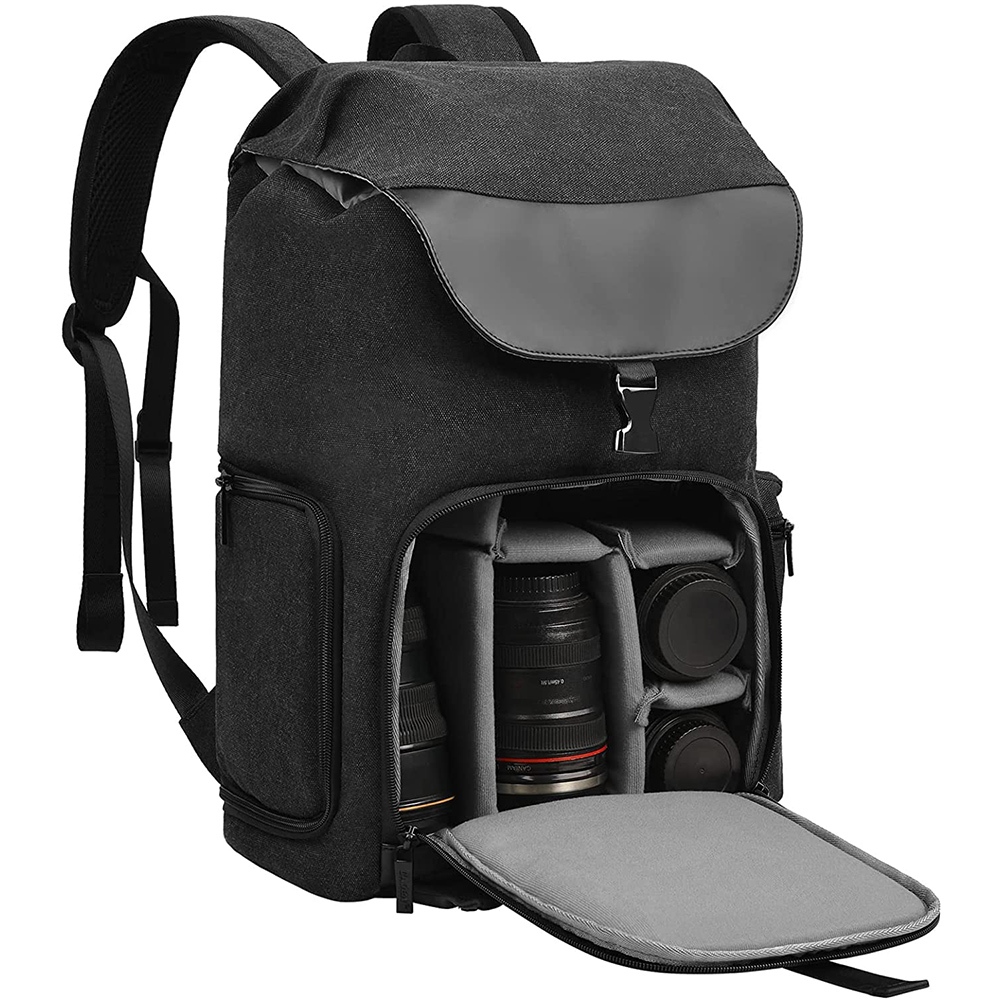 Caden Multipurpose Camera Backpack Vintage Canvas Laptop Bag for DSLR Outdoor Photography