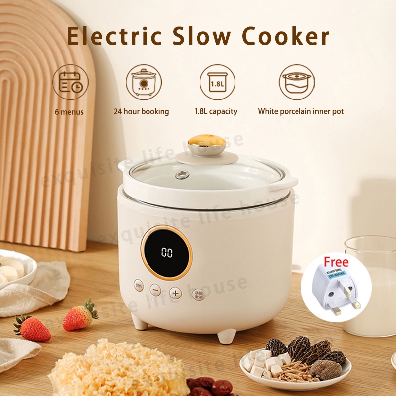 【Ready Stock】Electric Slow Cooker 1.8L Automatic Electric Stew Pot Multi-function Cooker Baby Porridge Cooker 电炖锅电炖盅