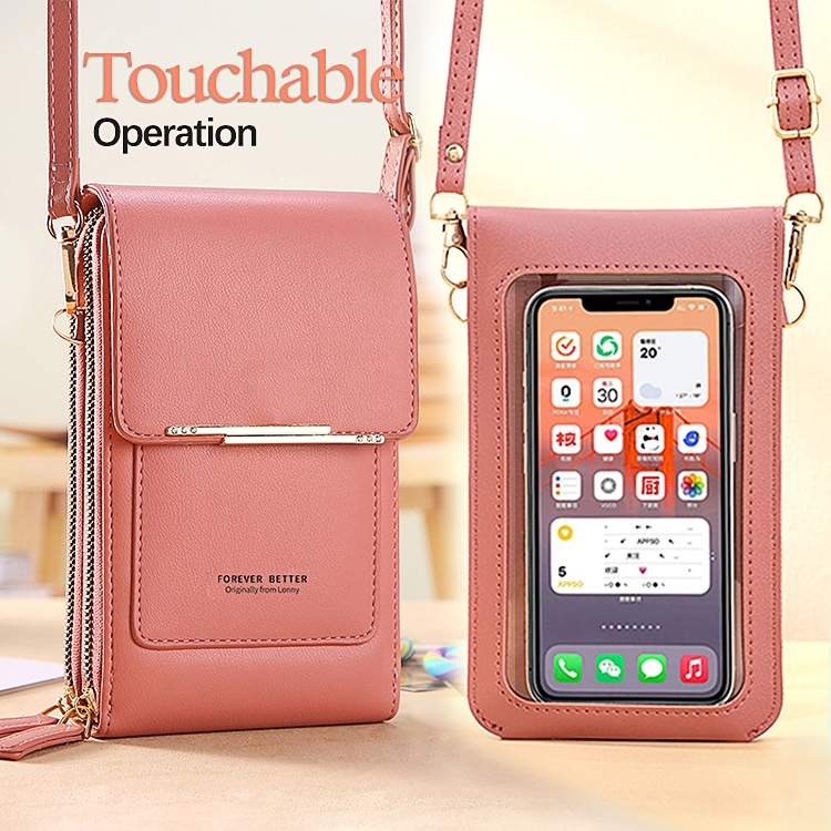Crossbody Phone Bag Touch Screen Women's Sling Bag Korean Mobile Cell Phone Card Holder Perempuan Wallet Shoulder Bag
