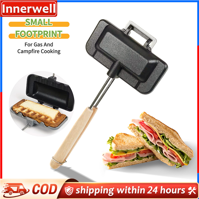 Innerwell Sandwich maker Hot Pressed Double-Sided Non-stick Panini Maker Detachable Frying Pan for Household Suitable for Stovetops