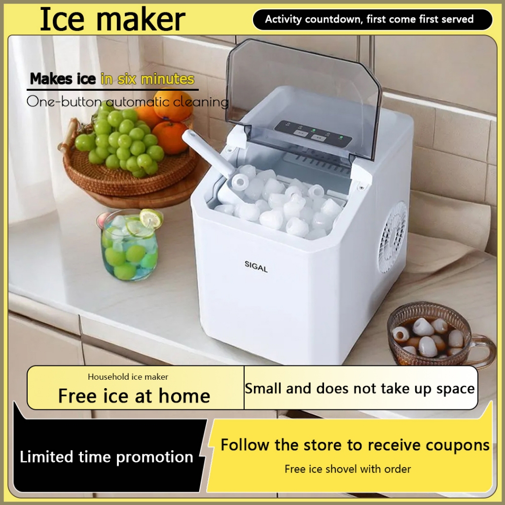 Shipped within 12 hours Ice Maker Household Small Ice Maker Dormitory Mini Ice Maker Fully Automatic Low Power Ice Maker