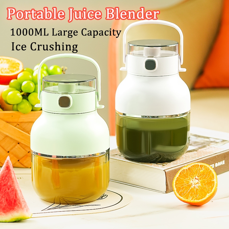 1000ml Juice Blender Portabel Fruit Blender Bottle Food Blender Cordless Rechargeable Juicer Cup 榨汁杯 with Free Straw