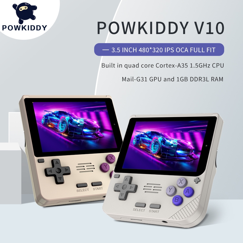 Powkiddy V10 Retro Handheld Game Console 3.5 inch Portable Video Game Player RK3326 CPU Kids Gift GBA PS Games